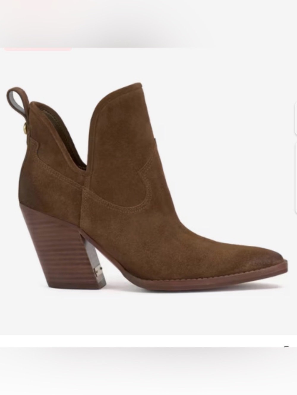 Vince Camuto Phaidra Brown Suede Western Booties 7 LIKE NEW